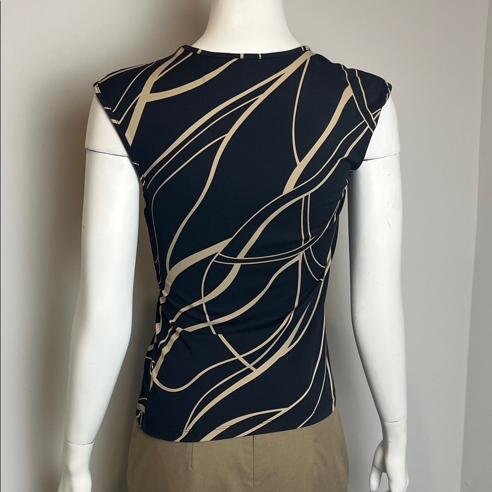 The Limited (S) Black and Cream Abstract Blouse - Picture 3 of 4